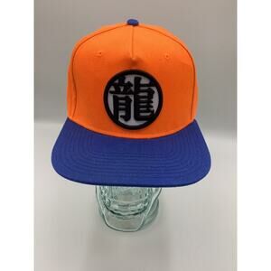 Dragon Ball Z Snapback Hat Orange Blue Goku Kanji Baseball Cap One Size